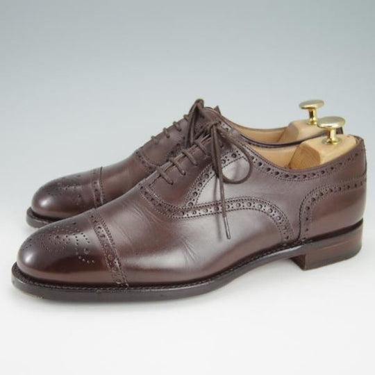 美品★(英)チーニー 6F【定価￥78,100-★WILFRED/ウィルフレッド】125ラスト/セミブローグ/カーフ/濃茶/メンズ/CHEANEY★g900