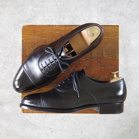 美品★三陽山長 SIZE 6.5【定価￥75,900-★友二郎/R2010ラスト】ストレートチップ/カーフ/黒/メンズ/tomojiro/SanyoYamacho★g902