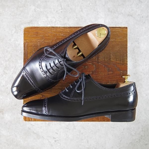 美品★(英)ガジアーノ&ガーリング 6.5E【現行定価20万円以上★WARWICK/クォーターブローグ】MH71ラスト/カーフ/黒/GAZIANO&GIRLING★g907