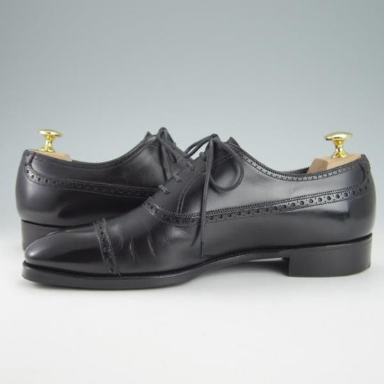 美品★(英)ガジアーノ&ガーリング 6.5E【現行定価20万円以上★WARWICK/クォーターブローグ】MH71ラスト/カーフ/黒/GAZIANO&GIRLING★g907