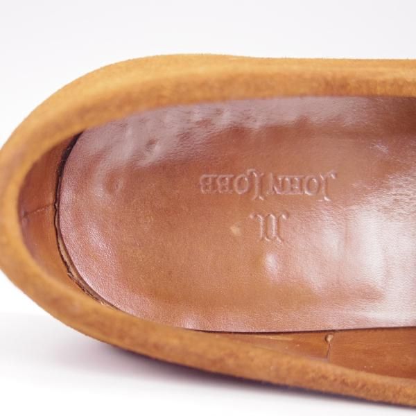 極上★ジョンロブ 5.5E【貴重★アンライニング仕様のロペス/RIO/4395ラスト】リオ/コインローファー/スエード/茶/メンズ/JOHN LOBB★g908