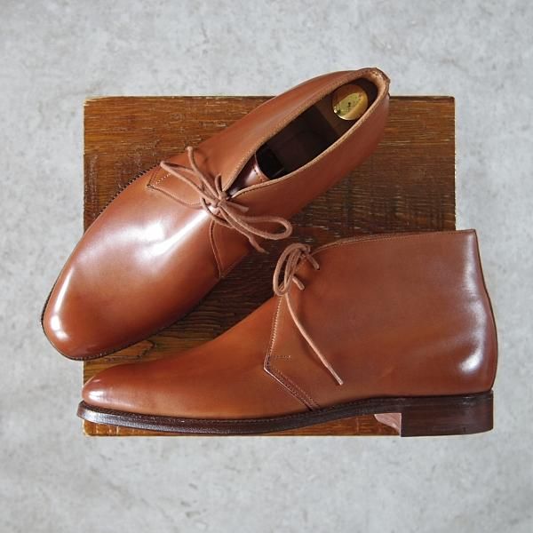 未使用★クロケット&ジョーンズ 7E【★バーニーズ ニューヨーク別注/チャッカブーツ】324ラスト/カーフ/茶/BARNEYS/Crockett&Jones★g914