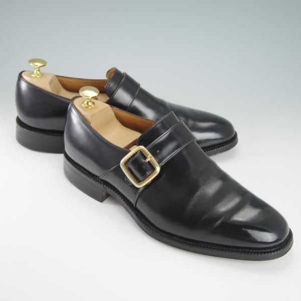 ★チャーチ 75F/UK7.5【旧チャーチ★73ラスト/ブックバインダーカーフ】Westbury/3都市ロゴ/モンクストラップ/黒/メンズ/Church's★g915