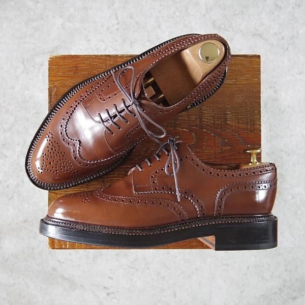 ★J.M.ウェストン 5.5E【定価￥220,000-★590/トリプルソールダービー】25ラスト/フルブローグ/カーフ/タン/茶/Weston/ウエストン★g920