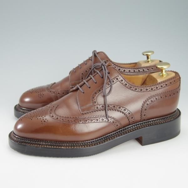 ★J.M.ウェストン 5.5E【定価￥220,000-★590/トリプルソールダービー】25ラスト/フルブローグ/カーフ/タン/茶/Weston/ウエストン★g920