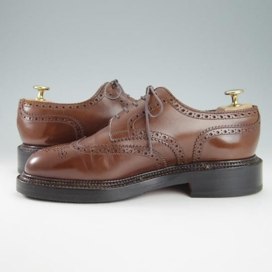 ★J.M.ウェストン 5.5E【定価￥220,000-★590/トリプルソールダービー】25ラスト/フルブローグ/カーフ/タン/茶/Weston/ウエストン★g920