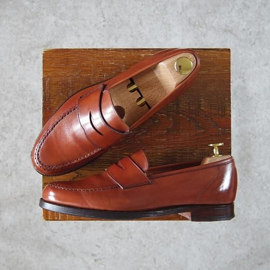 極上★クロケット&ジョーンズ 5.5E【定価￥86,900-★HARVARD 2/ハーバード2】コインローファー/376ラスト/茶/Crockett&Jones★g921