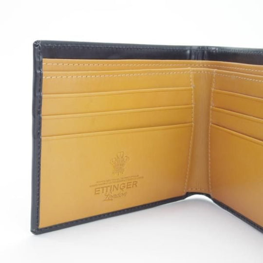 ★(英)エッティンガー/ETTINGER【現行定価￥38,500-★ブライドルレザー/二つ折り財布】レザー/本革/黒/メンズ★g924