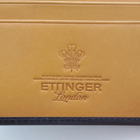 ★(英)エッティンガー/ETTINGER【現行定価￥38,500-★ブライドルレザー/二つ折り財布】レザー/本革/黒/メンズ★g924
