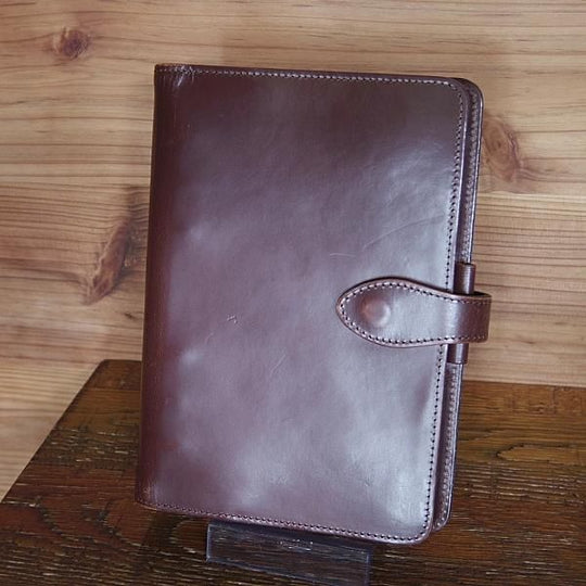 極上★(英国製)PICKETT/ピケット【日本未入荷★ブライドルレザー仕様/システム手帳】手帳カバー/本革/濃茶/メンズ&レディース★g925
