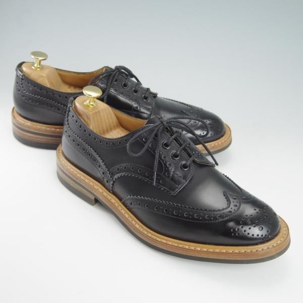 極美品★トリッカーズ SIZE 8【定価￥84,700-★ダイナイトソール仕様/BOURTON/バートン】5633/カントリーシューズ/黒/Tricker's★g931