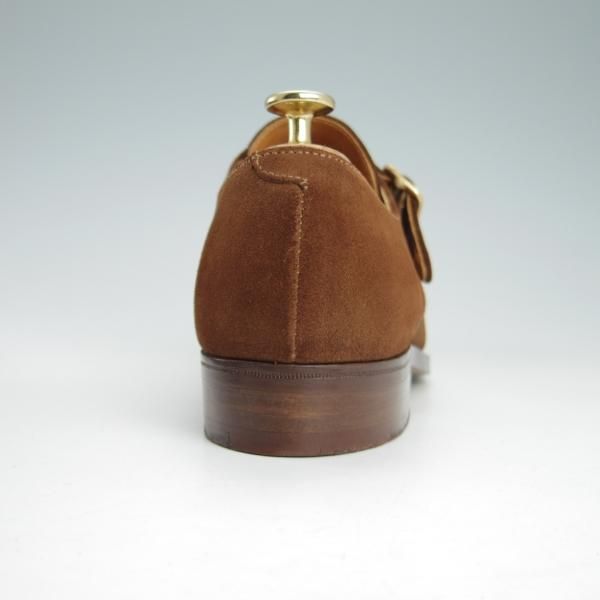 極美品★クロケット&ジョーンズ 7E【★ロイドフットウェア別注/Lloyd Footwear】297ラスト/モンクストラップ/茶/Crockett&Jones★g932