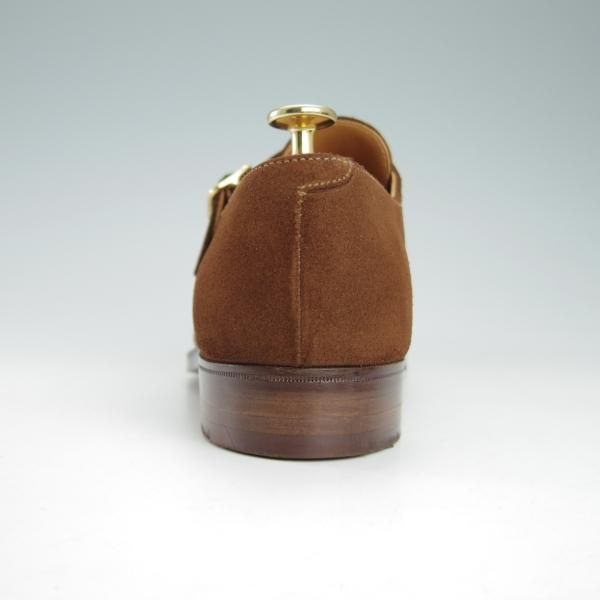 極美品★クロケット&ジョーンズ 7E【★ロイドフットウェア別注/Lloyd Footwear】297ラスト/モンクストラップ/茶/Crockett&Jones★g932