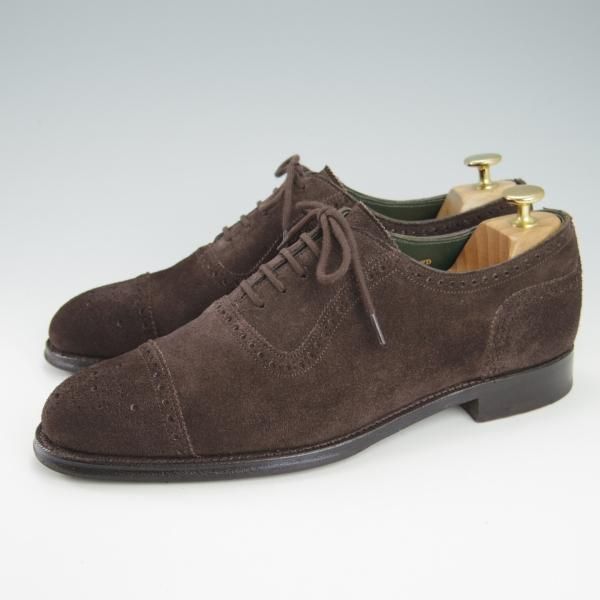 美品★(英)チーニー 8E【定価￥73,440-★WINSTON/6184ラスト】セミブローグ/スエード/濃茶/メンズ/CHEANEY★g933