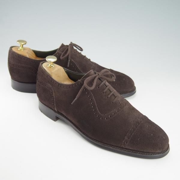 美品★(英)チーニー 8E【定価￥73,440-★WINSTON/6184ラスト】セミブローグ/スエード/濃茶/メンズ/CHEANEY★g933