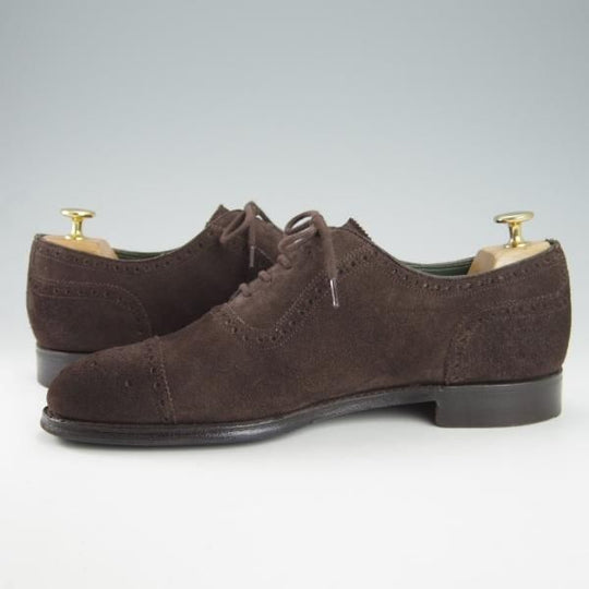 美品★(英)チーニー 8E【定価￥73,440-★WINSTON/6184ラスト】セミブローグ/スエード/濃茶/メンズ/CHEANEY★g933