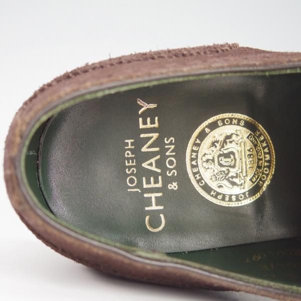 美品★(英)チーニー 8E【定価￥73,440-★WINSTON/6184ラスト】セミブローグ/スエード/濃茶/メンズ/CHEANEY★g933
