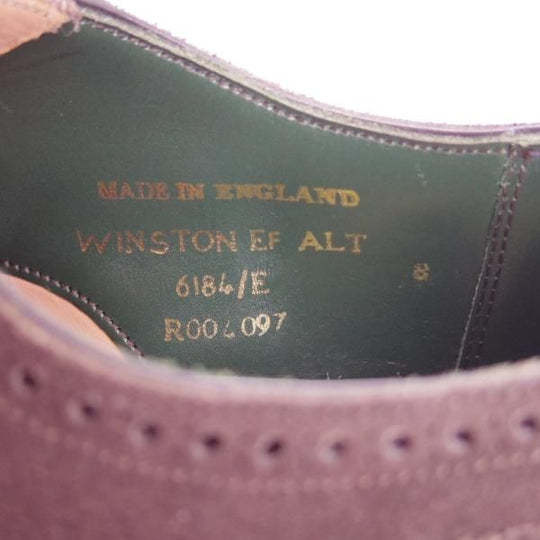 美品★(英)チーニー 8E【定価￥73,440-★WINSTON/6184ラスト】セミブローグ/スエード/濃茶/メンズ/CHEANEY★g933