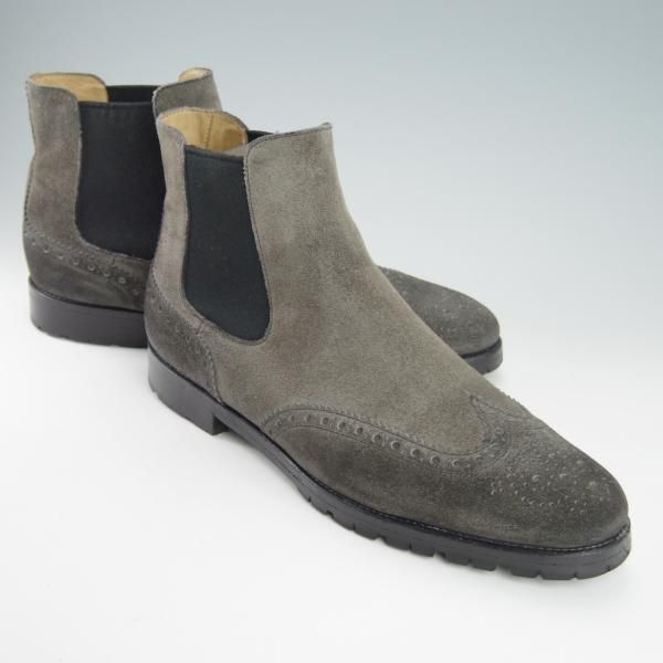 極上★チャーチ メンズUK6.5程度(レディース27cm)【貴重★ワックススエード仕様/EMMIE】サイドゴアブーツ/灰/Church's★g935