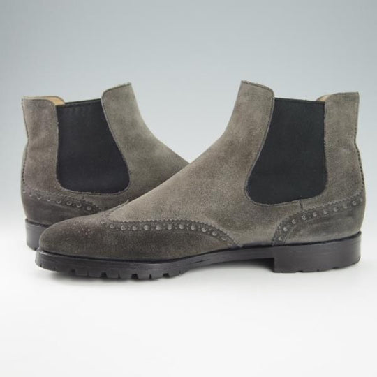 極上★チャーチ メンズUK6.5程度(レディース27cm)【貴重★ワックススエード仕様/EMMIE】サイドゴアブーツ/灰/Church's★g935