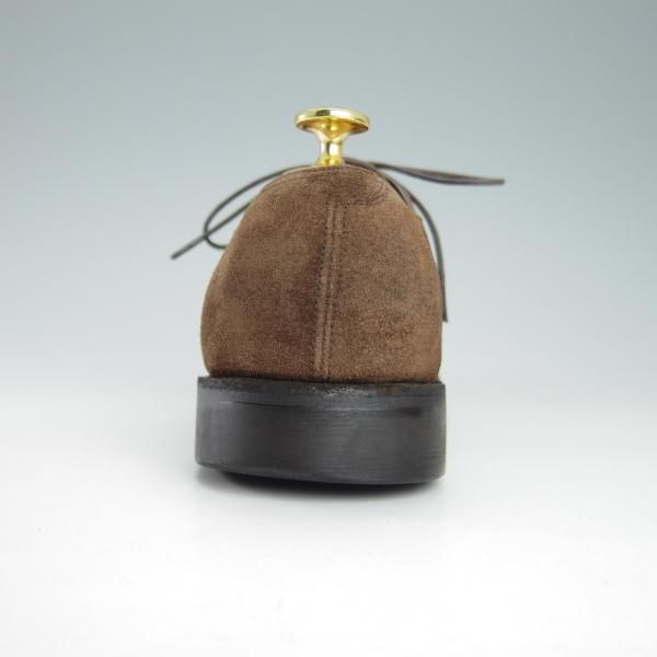 ★ジョンロブ 5.5E【貴重★2466ラスト/PARISロゴ時代の製品】ペリエ/PERRIER/プレーントゥ/Vフロント/スエード/濃茶/JOHN LOBB★g937