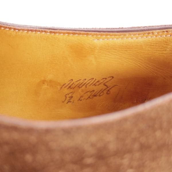 ★ジョンロブ 5.5E【貴重★2466ラスト/PARISロゴ時代の製品】ペリエ/PERRIER/プレーントゥ/Vフロント/スエード/濃茶/JOHN LOBB★g937