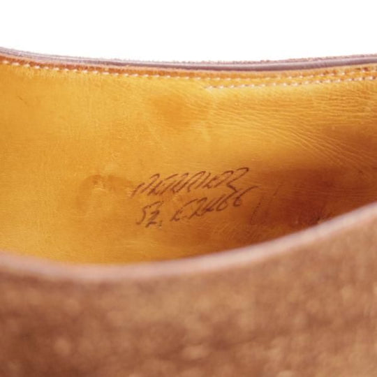 ★ジョンロブ 5.5E【貴重★2466ラスト/PARISロゴ時代の製品】ペリエ/PERRIER/プレーントゥ/Vフロント/スエード/濃茶/JOHN LOBB★g937