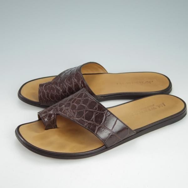 美品★J.M.ウェストン 7.5D【定価15万円以上★アリゲーター仕様/サンダル】BROWN/茶/メンズ/Weston/ウエストン★g938
