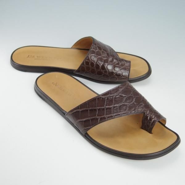 美品★J.M.ウェストン 7.5D【定価15万円以上★アリゲーター仕様/サンダル】BROWN/茶/メンズ/Weston/ウエストン★g938