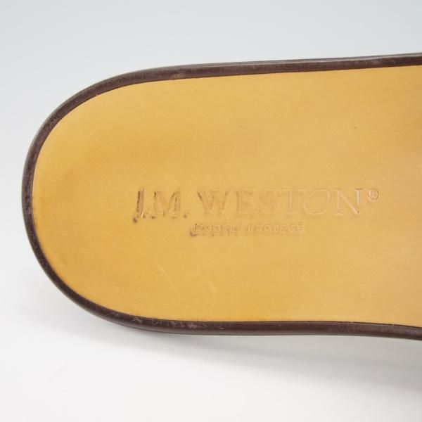 美品★J.M.ウェストン 7.5D【定価15万円以上★アリゲーター仕様/サンダル】BROWN/茶/メンズ/Weston/ウエストン★g938