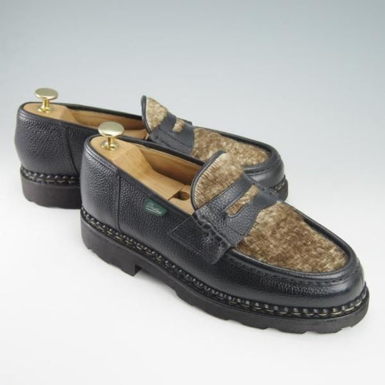 極美品★パラブーツ SIZE 6【モデル定価￥73,700-★ポニー/ランス/JOURNAL STANDARD別注】REIMS/コインローファー/黒/Paraboot★g945