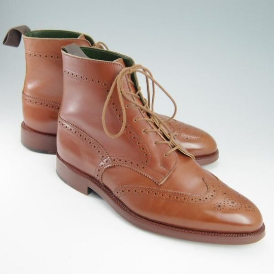 美品★トリッカーズ SIZE 8【定価￥82,080-★トレーディングポスト別注/M7655】マロンアンティーク/ブーツ/カーフ/茶/Tricker's★g946