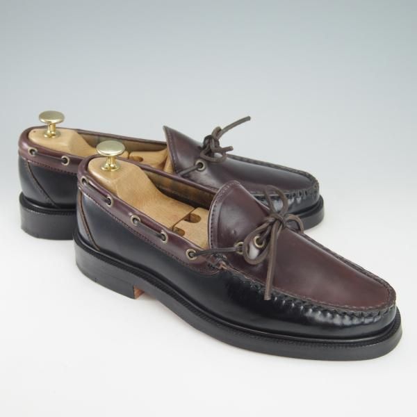 未使用★(米)YUKETEN/ユケテン 7.5C【定価￥118,800-★コードバン仕様/(米)ホーウィン社】705SP/モカシン/ローファー/黒×赤茶★g950