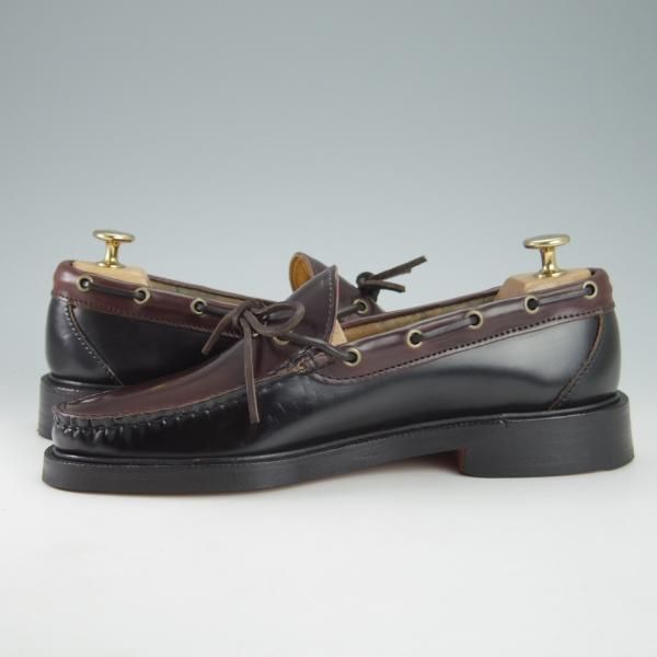 未使用★(米)YUKETEN/ユケテン 7.5C【定価￥118,800-★コードバン仕様/(米)ホーウィン社】705SP/モカシン/ローファー/黒×赤茶★g950