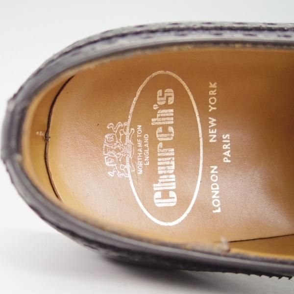 ★チャーチ 85F/UK8.5【貴重★73ラスト仕様のバーウッド/BRISBANE】ブリスベン/フルブローグ/カーフ/黒/メンズ/Church's★g953