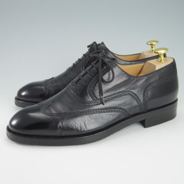 極上★(伊)タニノクリスチー SIZE 7【定価15万円以上★ブラインドブローグ/109711】カーフ/黒/メンズ/TANINO CRISCI★g954