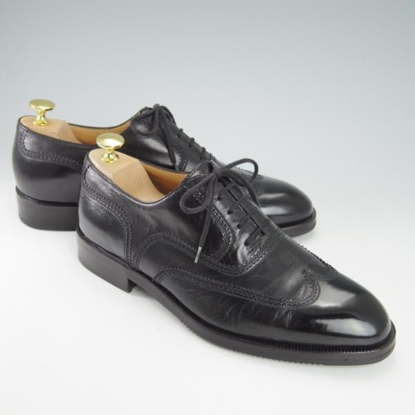 極上★(伊)タニノクリスチー SIZE 7【定価15万円以上★ブラインドブローグ/109711】カーフ/黒/メンズ/TANINO CRISCI★g954