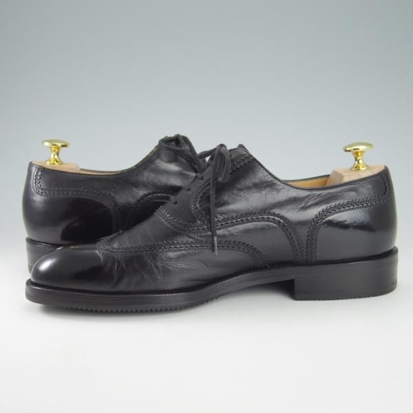極上★(伊)タニノクリスチー SIZE 7【定価15万円以上★ブラインドブローグ/109711】カーフ/黒/メンズ/TANINO CRISCI★g954