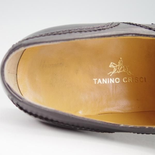 極上★(伊)タニノクリスチー SIZE 7【定価15万円以上★ブラインドブローグ/109711】カーフ/黒/メンズ/TANINO CRISCI★g954