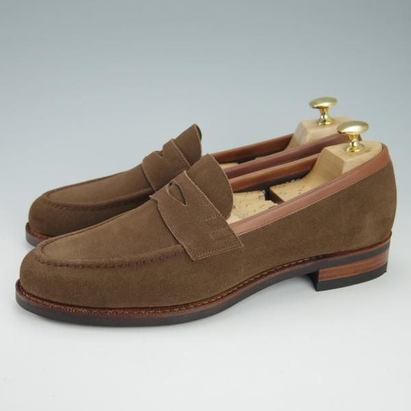 ほぼ未使用★三陽山長 SIZE 7.5【定価￥73,440-★弥伍郎/R2013ラスト】コインローファー/スリッポン/スエード/茶/SanyoYamacho★g957