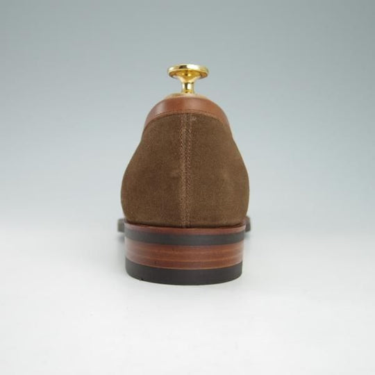 ほぼ未使用★三陽山長 SIZE 7.5【定価￥73,440-★弥伍郎/R2013ラスト】コインローファー/スリッポン/スエード/茶/SanyoYamacho★g957