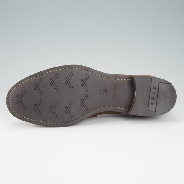 ほぼ未使用★三陽山長 SIZE 7.5【定価￥73,440-★弥伍郎/R2013ラスト】コインローファー/スリッポン/スエード/茶/SanyoYamacho★g957