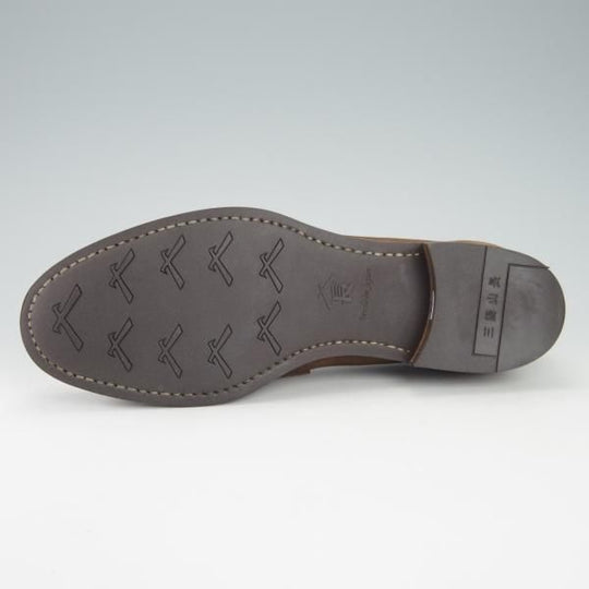 ほぼ未使用★三陽山長 SIZE 7.5【定価￥73,440-★弥伍郎/R2013ラスト】コインローファー/スリッポン/スエード/茶/SanyoYamacho★g957