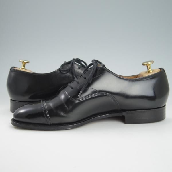 ★チャーチ 75E/UK7.5【貴重★ブックバインダーカーフ/84ラスト】LUDGATE/4都市ロゴ過渡期/パンチドキャップトゥ/黒/メンズ/Church's★g961