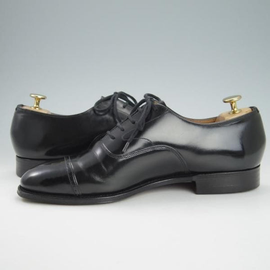 ★チャーチ 75E/UK7.5【貴重★ブックバインダーカーフ/84ラスト】LUDGATE/4都市ロゴ過渡期/パンチドキャップトゥ/黒/メンズ/Church's★g961