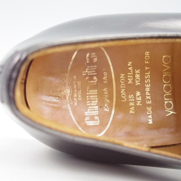 ★チャーチ 75E/UK7.5【貴重★ブックバインダーカーフ/84ラスト】LUDGATE/4都市ロゴ過渡期/パンチドキャップトゥ/黒/メンズ/Church's★g961