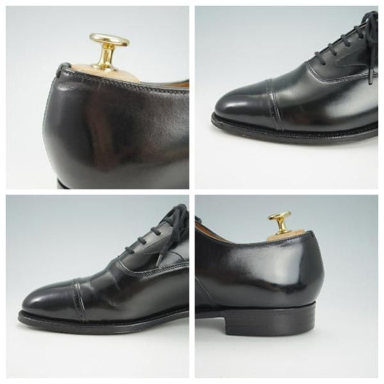 ★チャーチ 75E/UK7.5【貴重★ブックバインダーカーフ/84ラスト】LUDGATE/4都市ロゴ過渡期/パンチドキャップトゥ/黒/メンズ/Church's★g961