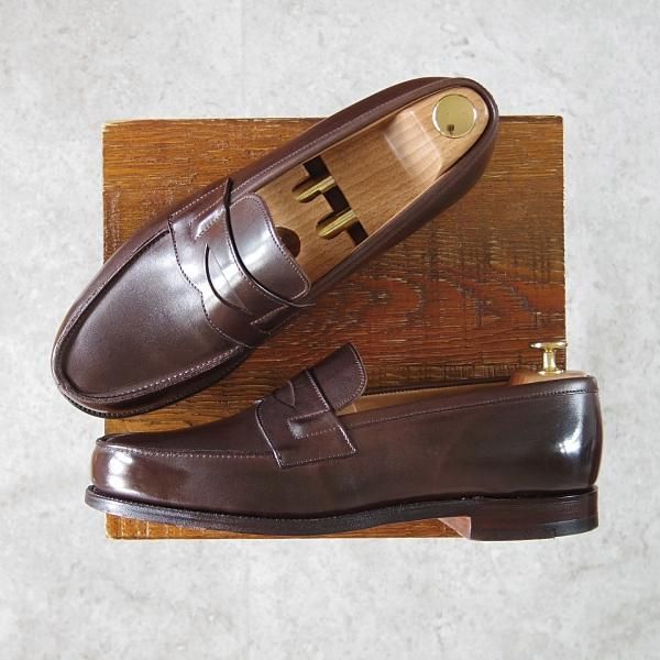 極美品★(英)アルフレッド・サージェント SIZE 8【貴重★(英)ダンヒル別注/dunhill】コインローファー/カーフ/濃茶/Alfred Sargent★g962