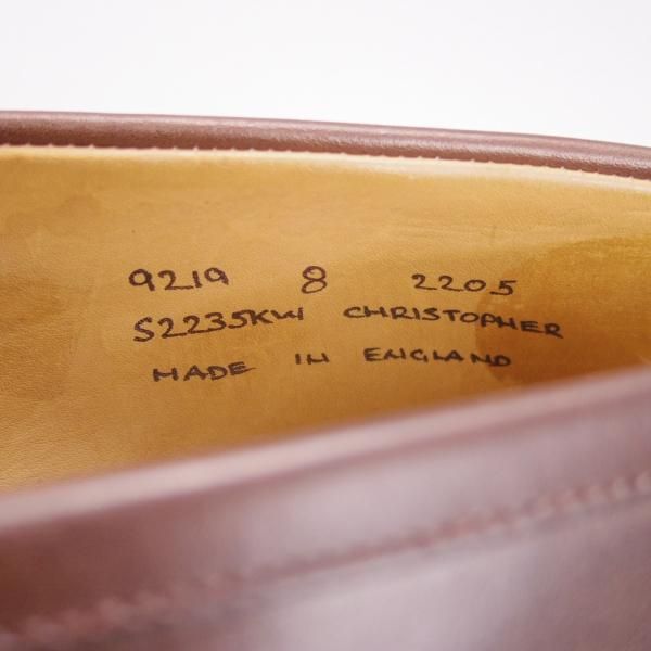 極美品★(英)アルフレッド・サージェント SIZE 8【貴重★(英)ダンヒル別注/dunhill】コインローファー/カーフ/濃茶/Alfred Sargent★g962