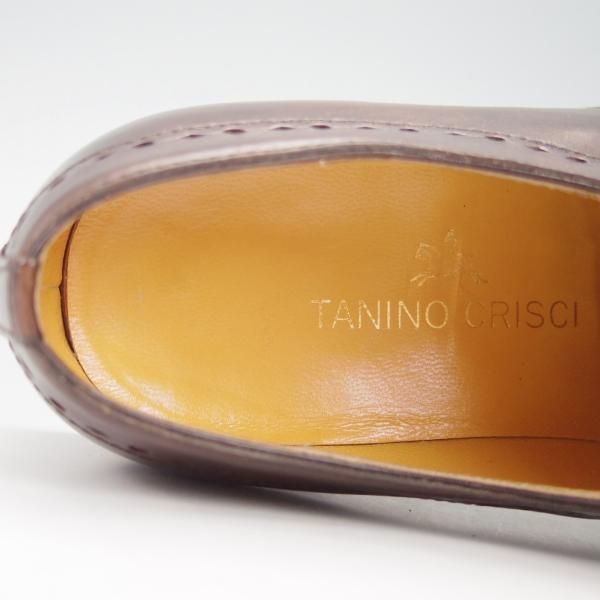 美品★(伊)タニノクリスチー SIZE 6.5【定価15万円以上★オックスフォードシューズ/132322】カーフ/濃茶/メンズ/TANINO CRISCI★g963